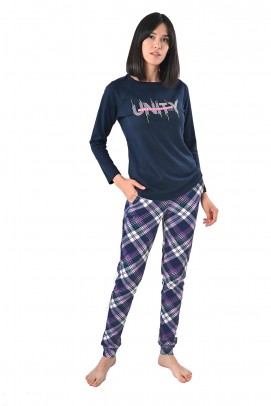 Pijamale Dama, Pijama dama bumbac, cu maneca lunga - Pijama dama bumbac, cu maneca lunga
