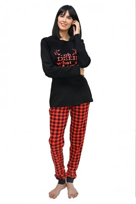 Pijamale Dama, Pijama dama bumbac, cu maneca lunga - Pijama dama bumbac, cu maneca lunga