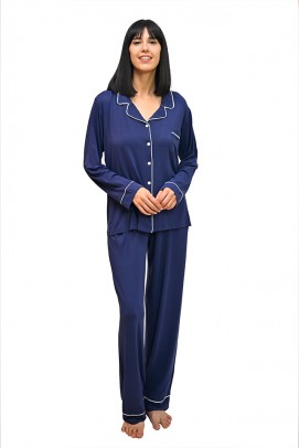 Pijamale Dama, Pijama dama bumbac, cu maneca lunga - Pijama dama bumbac, cu maneca lunga