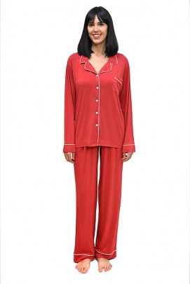 Pijamale Dama, Pijama dama bumbac, cu maneca lunga - Pijama dama bumbac, cu maneca lunga