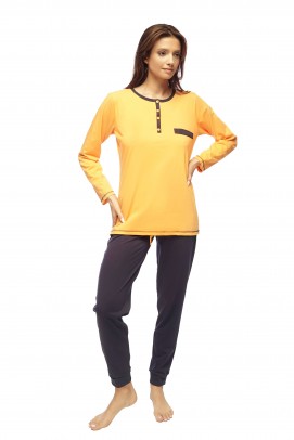 Pijamale Dama, Pijama dama bumbac, cu maneca lunga - Pijama dama bumbac, cu maneca lunga